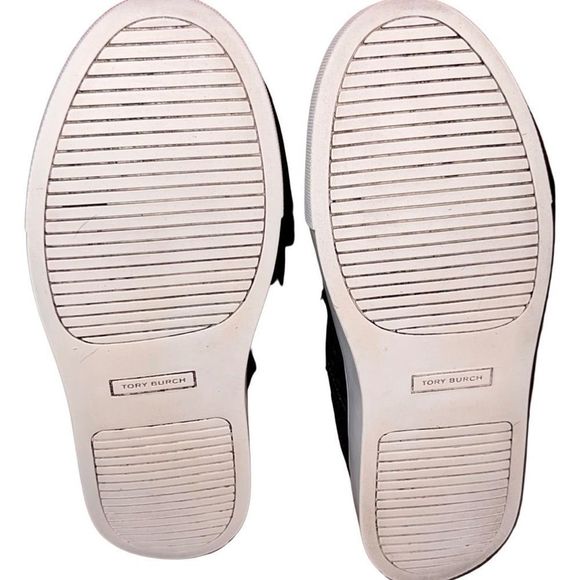 🎁 Tory Burch Perfect Black Quilted Marion Leather Sneaker Size 7 - Picture 4 of 7